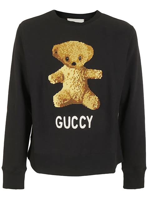 gucci t shirt bear|Gucci guccy teddy bear sweatshirt.